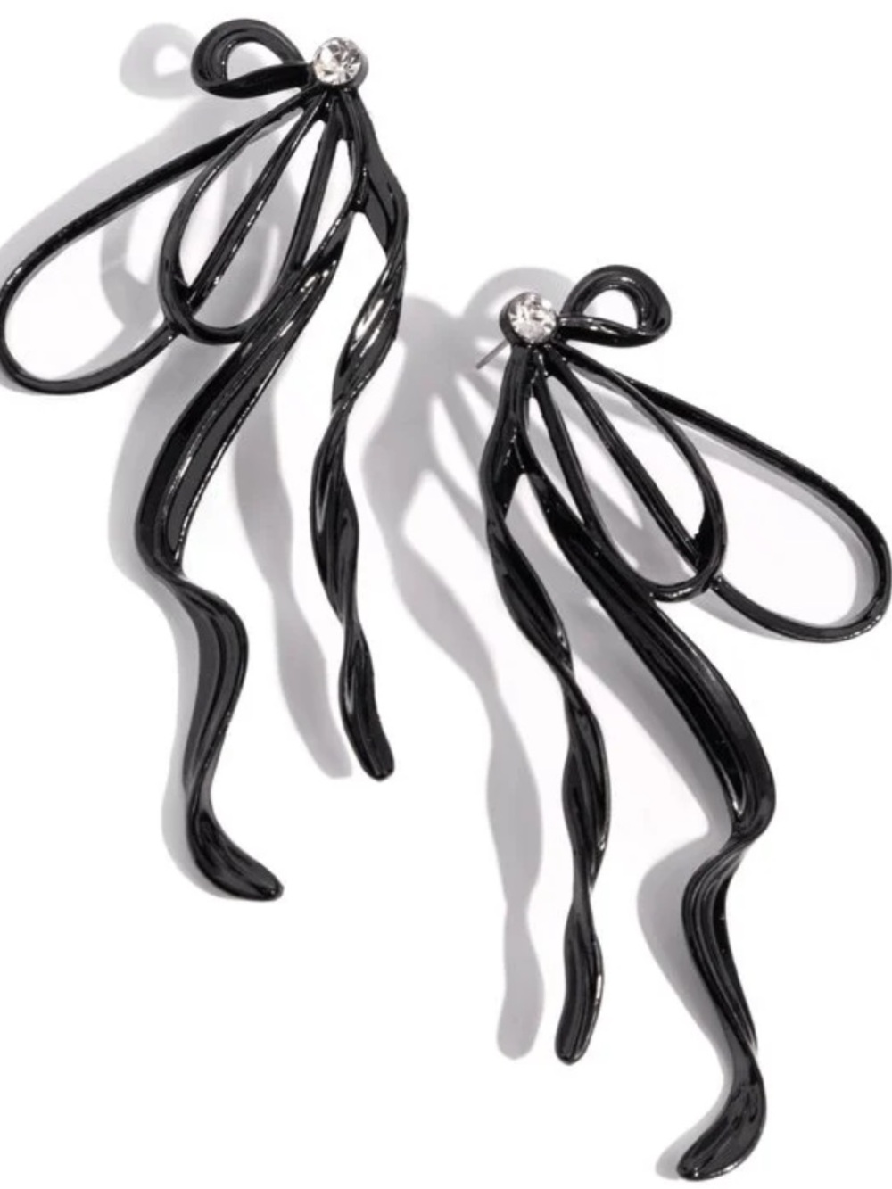 ⚫️🔲⚫️ “TRENDY TAPESTRY” BLACK EARRINGS ~ PAPARAZZI❗️⚫️🔲⚫️ UNUSUALLY BEAUTIFUL❗️ - Picture 2 of 6